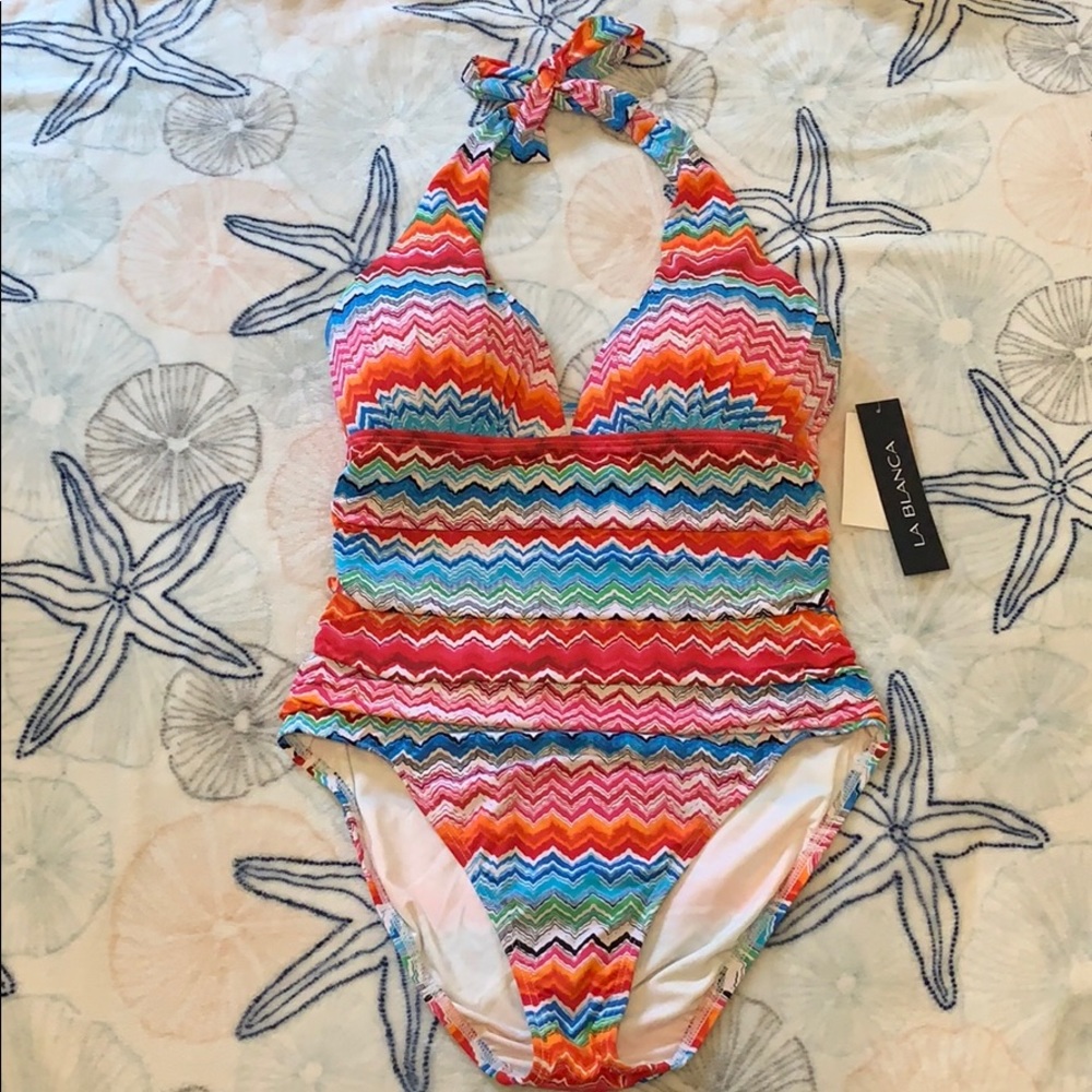 NWOT La Blanca One Piece Bathing Suit LB4KW19
